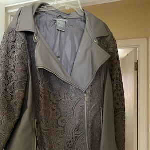 NWOT Lace and Leather moto Jacket